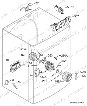 Взрыв-схема сушильной машины Zanussi ZTE2888B - Схема узла Electrical equipment 268